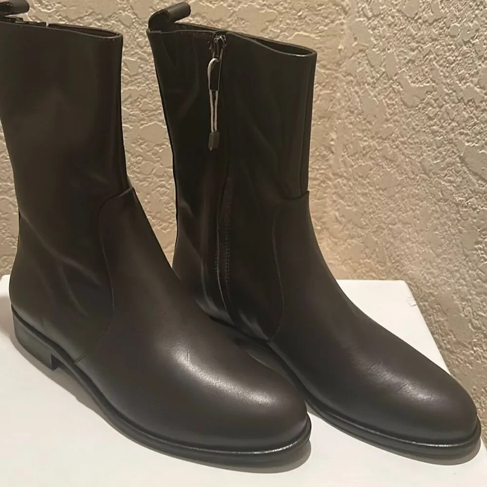 Leonardo Principi Ankle Boots Brown Leather Italian Luxury Minimalist Contempora